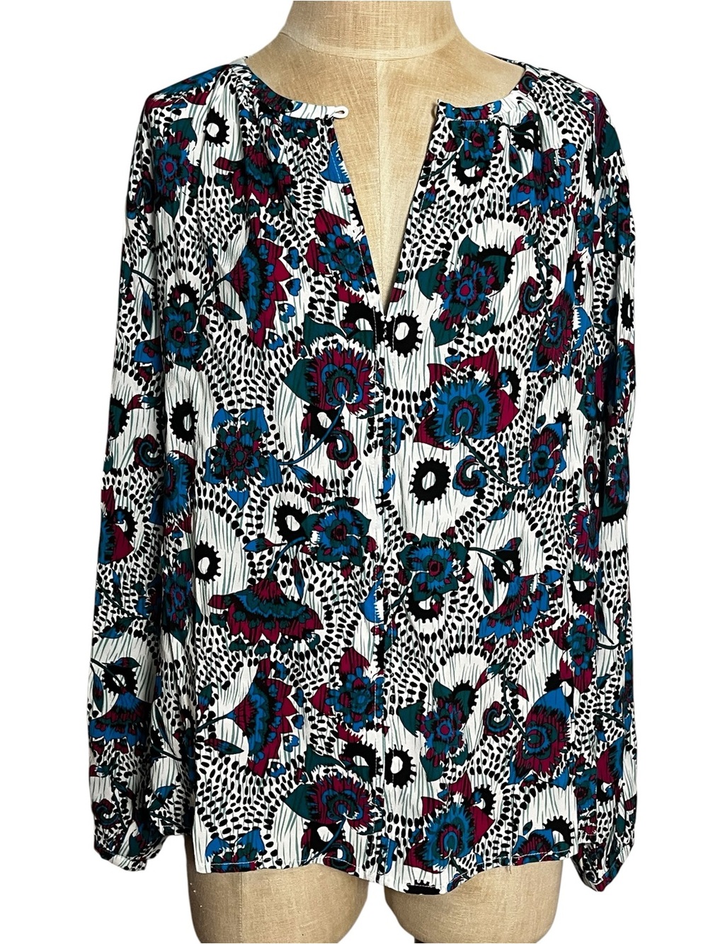 Suncoo Paris Lamour Floral Print Blouse Large T3 Abstract Boho - Picture 5 of 14